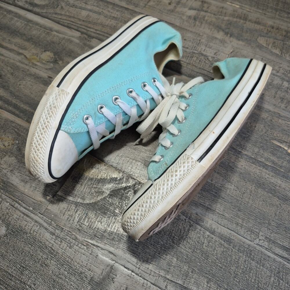 Converse All Star Low Top Sneakers Unisex Mens 8 Womens 10 Light Blue Shoes - Picture 5 of 16